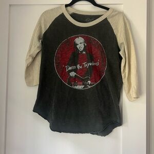 Tom Petty - Midnight Rider Black and Cream Raglan Tee